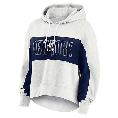 Women's Fanatics Oatmeal New York Yankees Up For It Fleece Pullover Hoodie