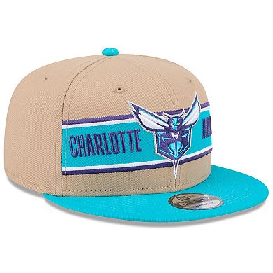 Men's New Era Tan/Teal Charlotte Hornets 2024 NBA Draft 9FIFTY Snapback Hat