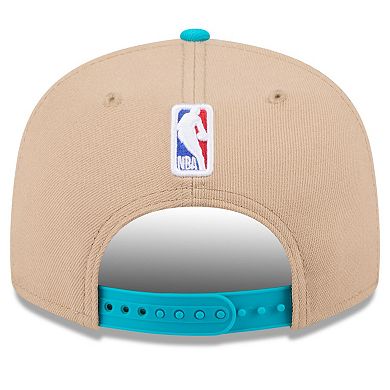 Men's New Era Tan/Teal Charlotte Hornets 2024 NBA Draft 9FIFTY Snapback Hat