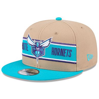 Men's New Era Tan/Teal Charlotte Hornets 2024 NBA Draft 9FIFTY Snapback Hat