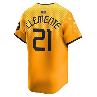 Men's Nike Roberto Clemente Gold Pittsburgh Pirates City Connect Limited Player Jersey