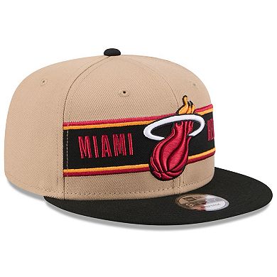 Youth New Era Tan/Black Miami Heat 2024 NBA Draft 9FIFTY Snapback Hat