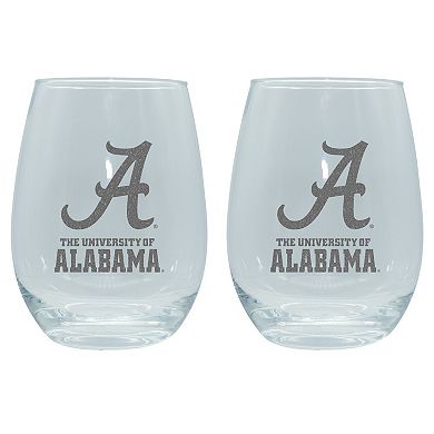 The Memory Company Alabama Crimson Tide 2-Pack 15oz. Stemless Wine Glass Set