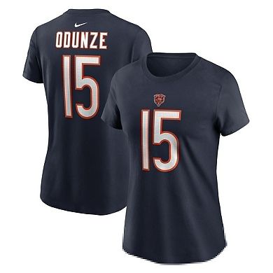 Women's Nike Rome Odunze Navy Chicago Bears 2024 NFL Draft Name & Number T-Shirt