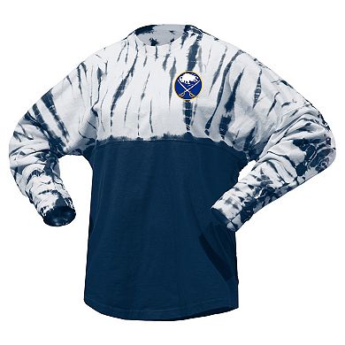 Unisex Spirit Jersey Navy Buffalo Sabres Crystal Half Dye Long Sleeve T-Shirt