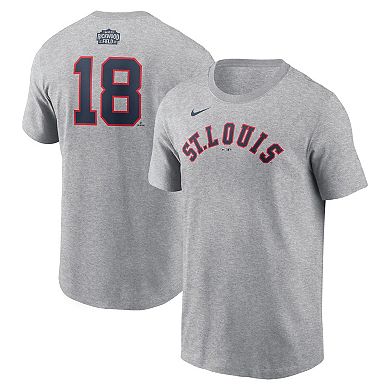 Men's Nike Jordan Walker Gray St. Louis Cardinals 2024 Rickwood Classic Fuse Name & Number T-Shirt