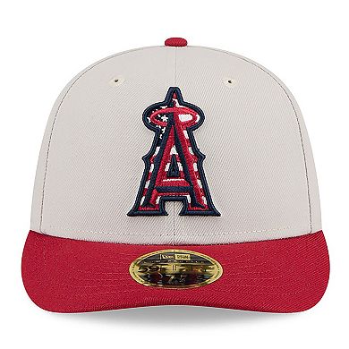 Men's New Era  Khaki/Red Los Angeles Angels 2024 Fourth of July Low Profile 59FIFTY Fitted Hat