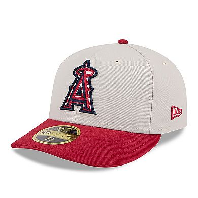 Men's New Era  Khaki/Red Los Angeles Angels 2024 Fourth of July Low Profile 59FIFTY Fitted Hat