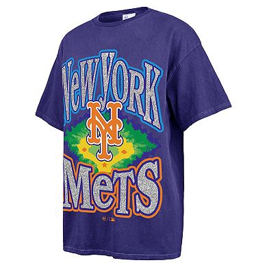 Women's '47 Navy New York Mets Flashing Lights Boyfriend T-Shirt