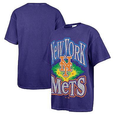 Women's '47 Navy New York Mets Flashing Lights Boyfriend T-Shirt