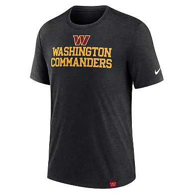 Men's Nike Heather Black Washington Commanders Blitz Tri-Blend T-Shirt