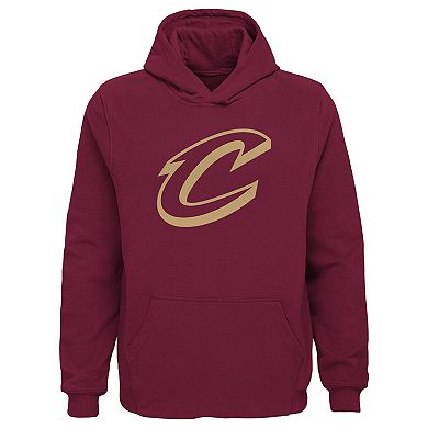 Youth Wine Cleveland Cavaliers Primary Logo Pullover Hoodie