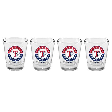 The Memory Company Texas Rangers 4-Pack 2oz. Shot Glass Set