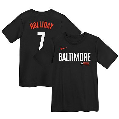 Preschool Nike Jackson Holliday Black Baltimore Orioles City Connect Player Name & Number T-Shirt