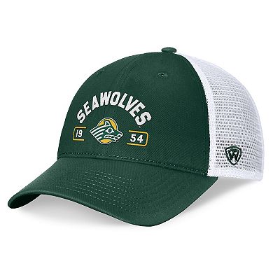 Men's Top of the World Green/White Alaska Anchorage Seawolves Free Kick Trucker Adjustable Hat