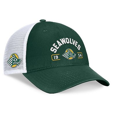 Men's Top of the World Green/White Alaska Anchorage Seawolves Free Kick Trucker Adjustable Hat