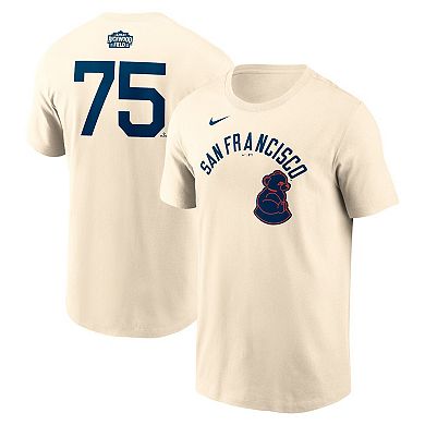 Men's Nike Camilo Doval Cream San Francisco Giants 2024 Rickwood Classic Fuse Name & Number T-Shirt