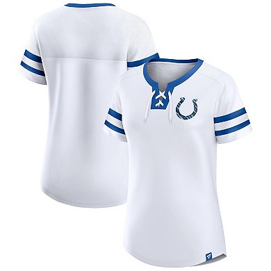 Women's Fanatics White Indianapolis Colts Sunday Best Lace-Up T-Shirt