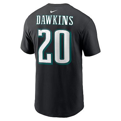 Men's Nike Brian Dawkins Black Philadelphia Eagles Retired Player Name & Number T-Shirt