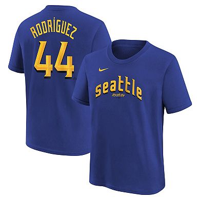 Youth Nike Julio Rodríguez Royal Seattle Mariners Fuse City Connect Name & Number T-Shirt