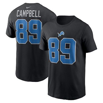Men's Nike Dan Campbell Black Detroit Lions Retired Player Name & Number T-Shirt