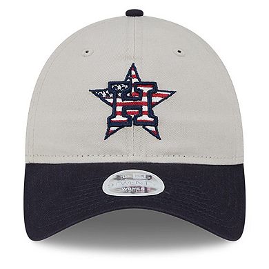 Women's New Era  Khaki/Black Houston Astros 2024 Fourth of July 9TWENTY Adjustable Hat