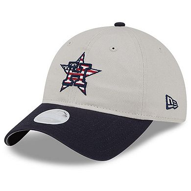 Women's New Era  Khaki/Black Houston Astros 2024 Fourth of July 9TWENTY Adjustable Hat