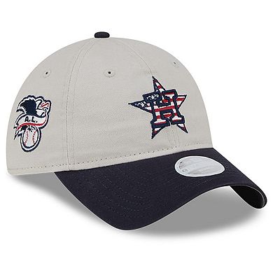 Women's New Era  Khaki/Black Houston Astros 2024 Fourth of July 9TWENTY Adjustable Hat