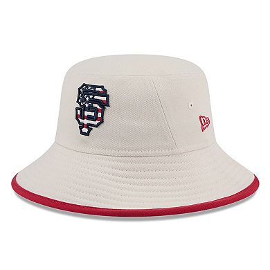 Men's New Era  Khaki San Francisco Giants 2024 Fourth of July Bucket Hat