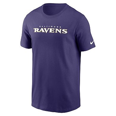 Men's Nike Purple Baltimore Ravens Primetime Wordmark Essential T-Shirt