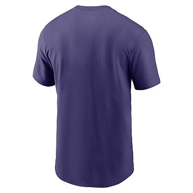 Men's Nike Purple Baltimore Ravens Primetime Wordmark Essential T-Shirt