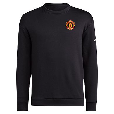 Men's adidas Black Manchester United Team Fleece Pullover Sweatshirt