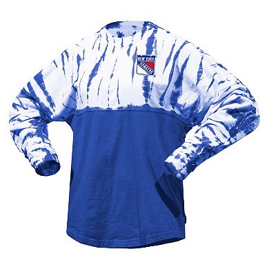 Unisex Spirit Jersey Blue New York Rangers Crystal Half Dye Long Sleeve T-Shirt