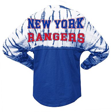 Unisex Spirit Jersey Blue New York Rangers Crystal Half Dye Long Sleeve T-Shirt