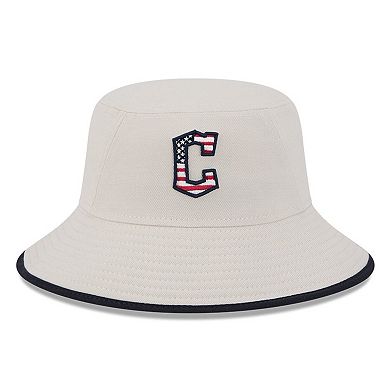 Men's New Era  Khaki Cleveland Guardians 2024 Fourth of July Bucket Hat