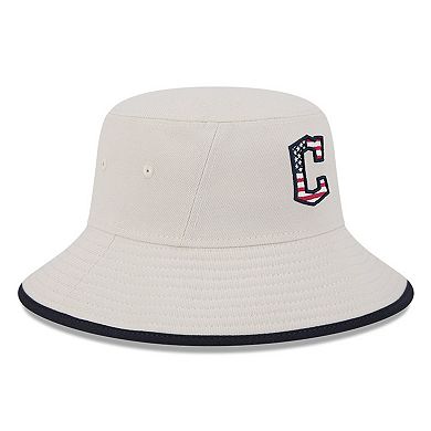 Men's New Era  Khaki Cleveland Guardians 2024 Fourth of July Bucket Hat