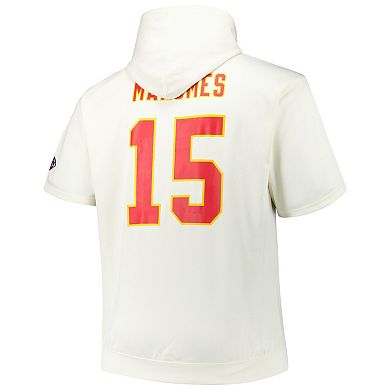 Men's Fanatics Patrick Mahomes Cream Kansas City Chiefs Big & Tall Short Sleeve Hoodie T-Shirt