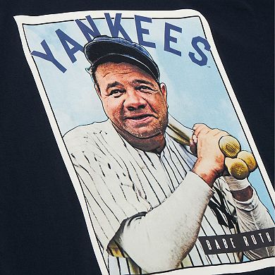 Men's Mitchell & Ness Babe Ruth Navy New York Yankees Cooperstown Collection Collectors Connection T-Shirt