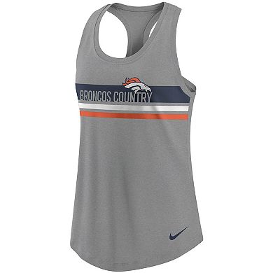 Women's Nike Heathered Charcoal Denver Broncos Scoop Neck Racerback Performance Tank Top