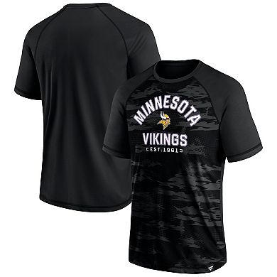 Men's Fanatics Minnesota Vikings Blackout Hail Mary Raglan T-Shirt