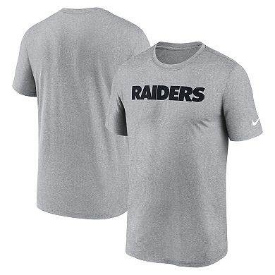 Men's Nike Heather Gray Las Vegas Raiders Primetime Legend Wordmark Performance T-Shirt