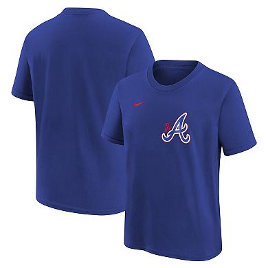 Youth Nike Royal Atlanta Braves City Connect Wordmark T-Shirt