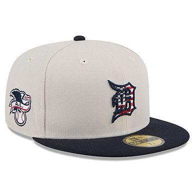 Men's New Era  Khaki/Black Detroit Tigers 2024 Fourth of July 59FIFTY Fitted Hat
