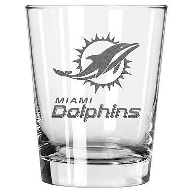 The Memory Company Miami Dolphins 2-Pack 15oz. Double Old Fashioned Glass Set