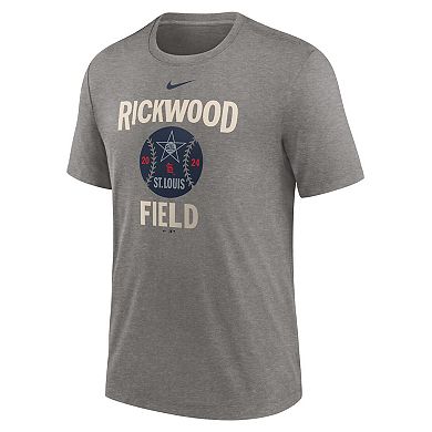 Men's Nike  Heather Charcoal St. Louis Cardinals 2024 Rickwood Classic Tri-Blend T-Shirt