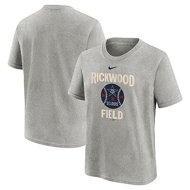 Youth Nike Heather Charcoal St. Louis Cardinals 2024 Rickwood Classic T-Shirt