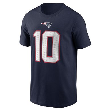 Men's Nike Drake Maye Navy New England Patriots 2024 NFL Draft First Round Pick Name & Number T-Shirt