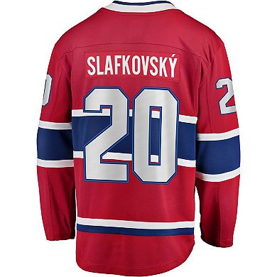 Men's Fanatics Juraj Slafkovsky Red Montreal Canadiens Home Premier Breakaway Player Jersey