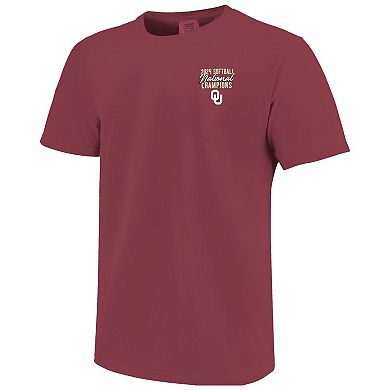 Youth Comfort Colors Crimson Oklahoma Sooners 2024 NCAA Softball Women's College World Series Champions T-Shirt