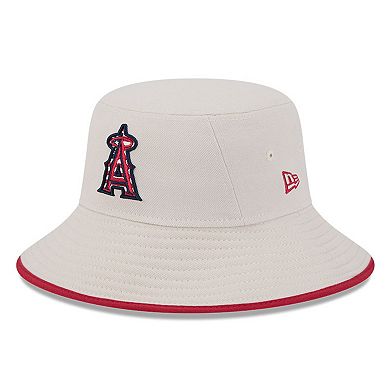 Men's New Era  Khaki Los Angeles Angels 2024 Fourth of July Bucket Hat